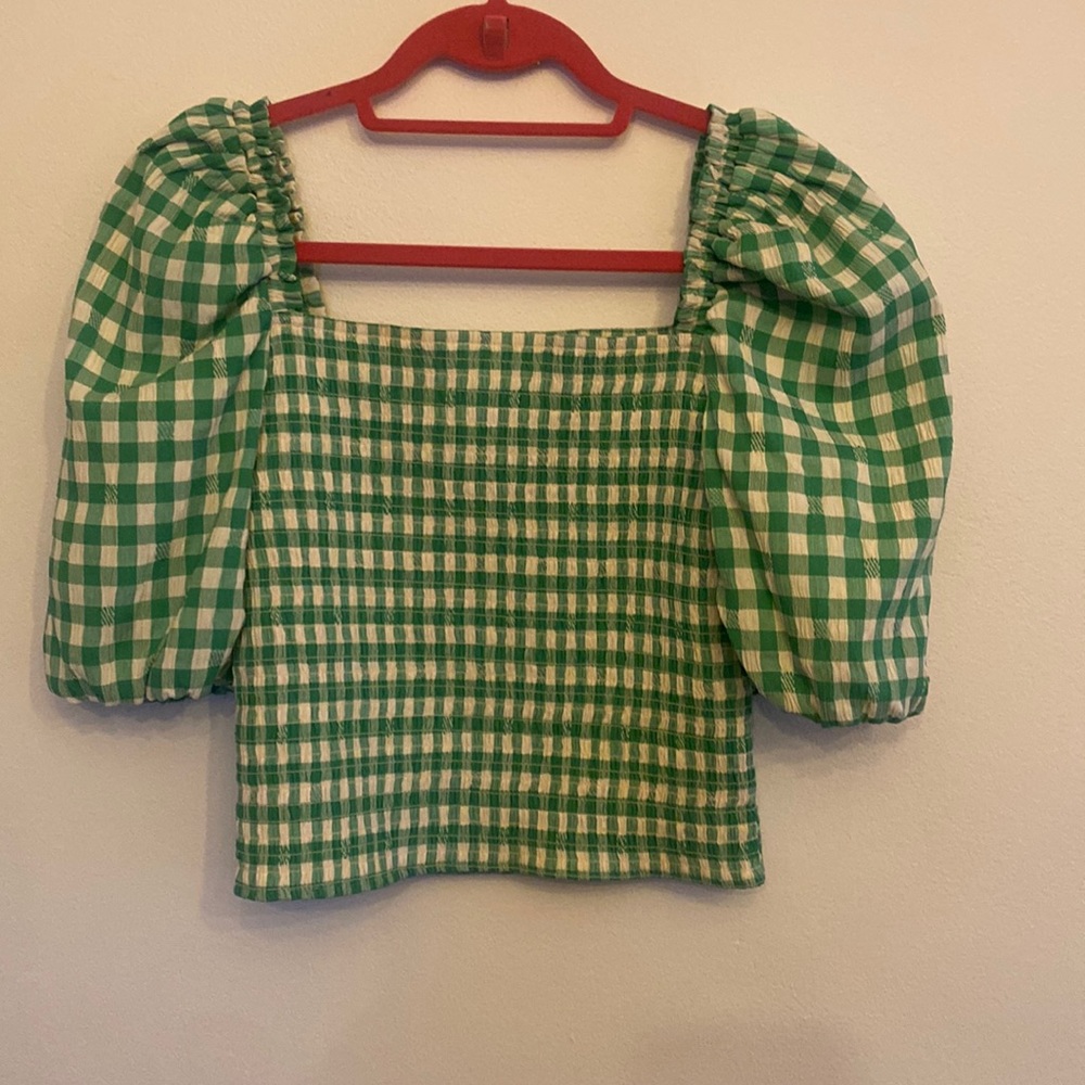 Green Gingham BB Dakota Top
